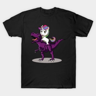 Unicorn riding Dinosaur TShirt I TRex gift T-Shirt